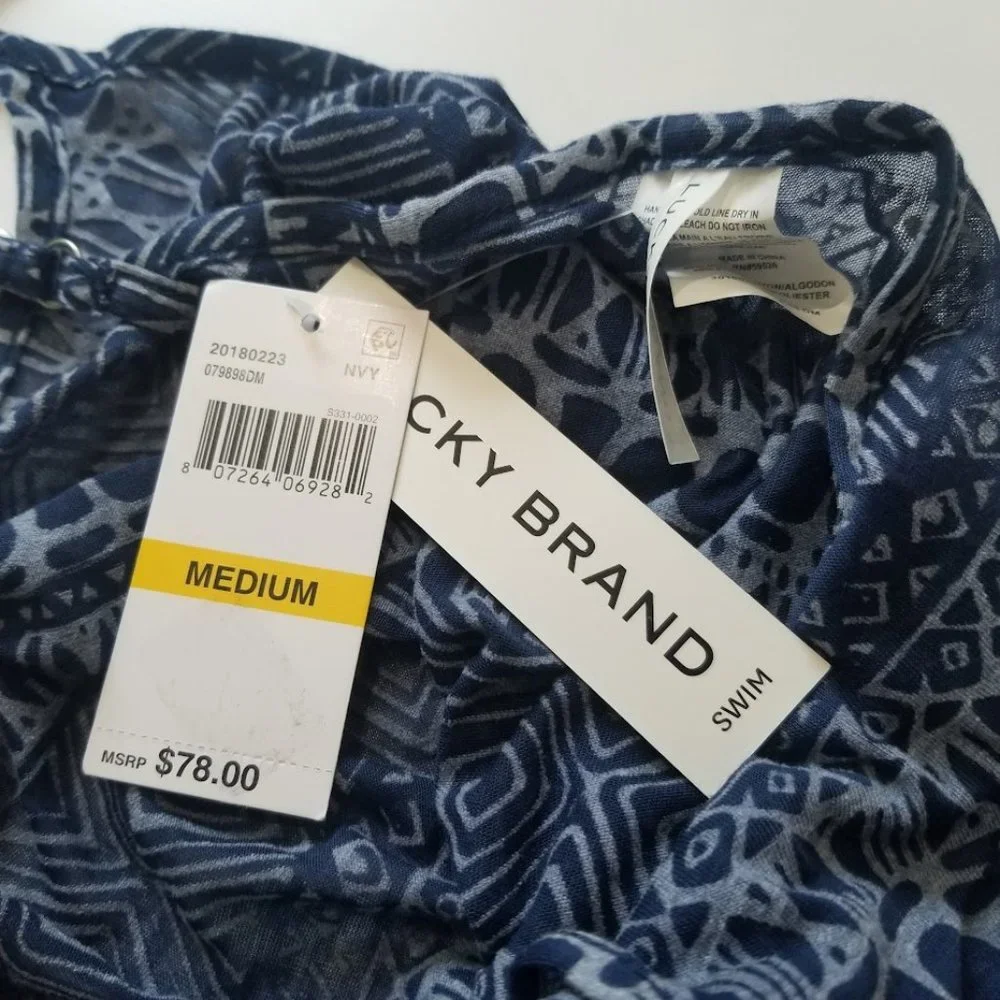 Lucky Brand Spring Romantic Tribal Burnout Romper Cover-up Size Medium - Picture 7 of 8